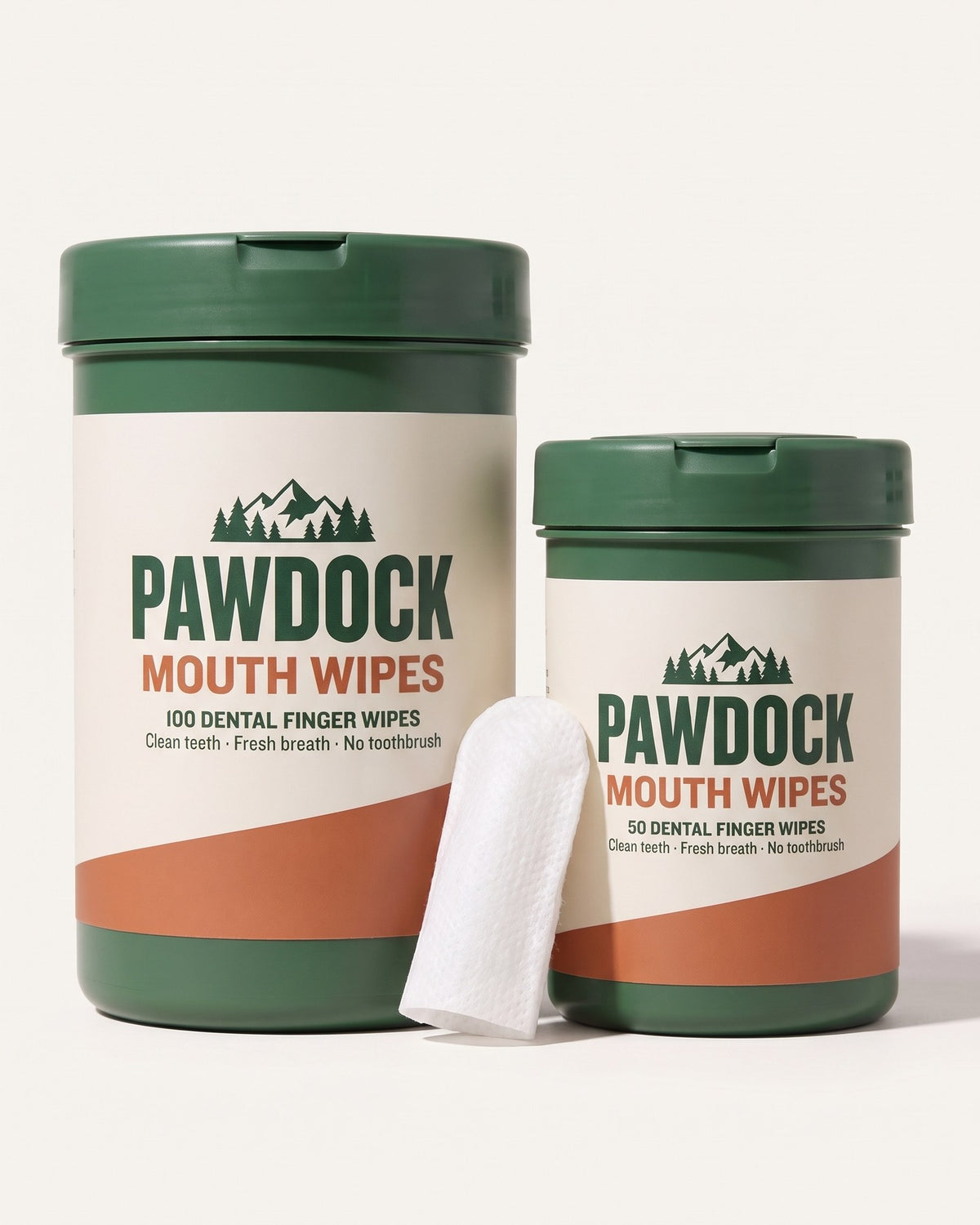 Pawdock Mouth Wipes — jar of 100 + jar of 50