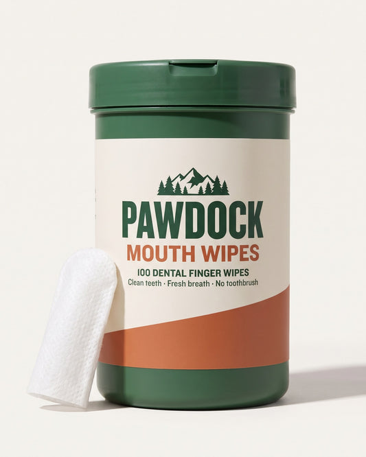 Pawdock Mouth Wipes — jar of 100 dental finger wipes